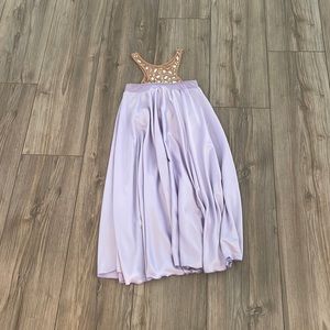 purple custom made dress with matching briefs